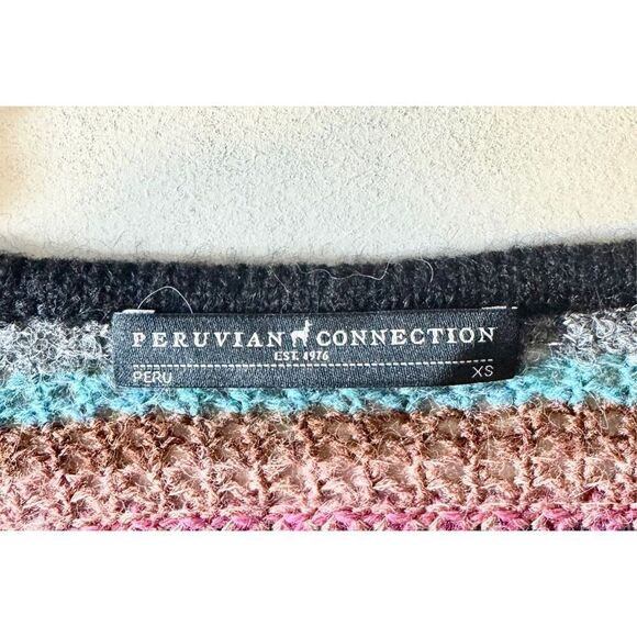 Peruvian Connection Telluride Crochet Alpaca Wool Blend Tunic Sweater/Dress XS - Picture 6 of 11